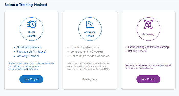 Selecting a training model